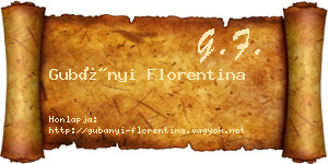 Gubányi Florentina névjegykártya